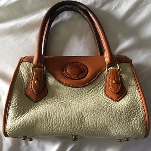 Vintage Dooney & Bourke tan and cream handbag AWL
